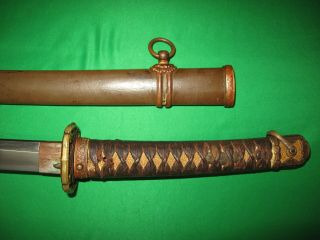 Japanese WW2 Army Sword with Signed Tang and Matching Fitting 6
