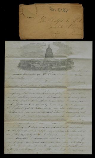 1st Jersey Light Artillery Civil War Letter From Camp Duncan Washington Dc