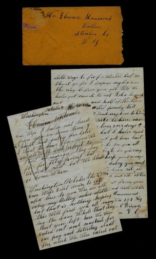 189th York Infantry Civil War Letter - Mustered,  Getting Guns Washington Dc