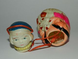 VINTAGE VERY RARE ART DECO CELLULOID GIRL DOLL CANDY CONTAINER TOY JAPAN 50 ' s. 4