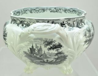 Ridgway Pomerania Early 19th Cen Black Transfer Staffordshire Soup Tureen Base 4