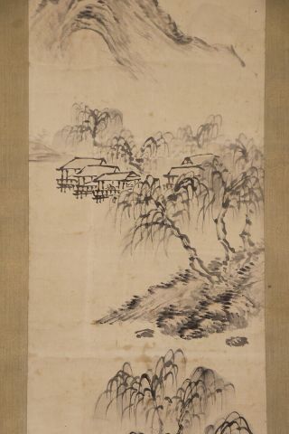 JAPANESE HANGING SCROLL ART Painting Sansui Landscape Asian antique E7812 4