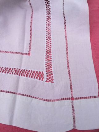 GORGEOUS HUGE VINTAGE FRENCH PURE LINEN SHEET LOVELY EMBROIDERY 232 CMS WIDE 7