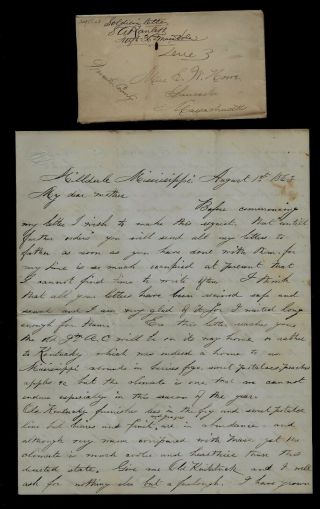 36th Massachusetts Infantry Civil War Letter - Written From Nicholasville,  Ky