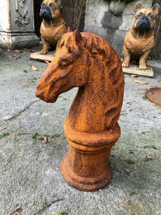 Small Cast Iron Horse Head Tethers - Gate - Post Top Or Post Finials Caps