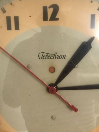 Art Deco Telechron Large Wall Clock Electric 3