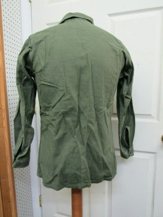 US Vietnam Era OG 107 Fatigue Shirt Cotton Sateen US Army 1967 Date 14 1/2 x 33 7