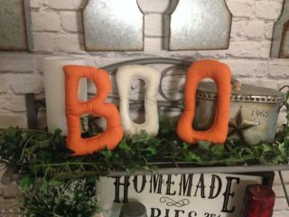 Primitive Halloween Boo Ornies Shelf Sitter Decor