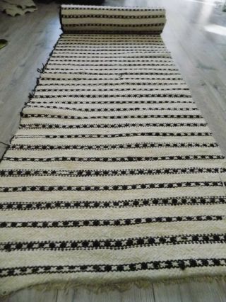 Antique Hand - Woven Hemp Rug Runner 1910s Ukraine Hutsul Area 3,  7x0,  57m Not