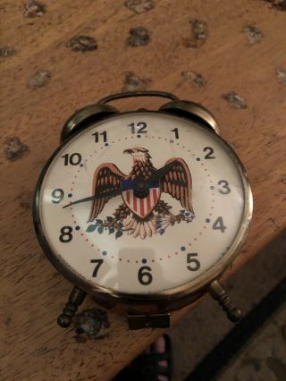 Vintage Robert Shaw Controls Lux Time Wind Up Alarm Clock Great Seal Eagle