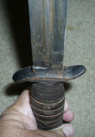 Authentic WWII US M3 R.  C.  CO.  1943 TRENCH KNIFE Combat Knife w/ SCABBARD 7