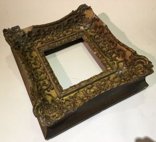 Antique Hand Carved Gesso Picture Frame C.  1830 - 10.  5” X 11” X 3”
