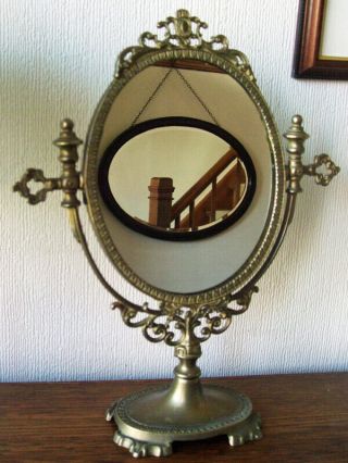 Vintage Mirror On Stand,  Vanity Mirror.  15.  5 Inches High,  Standing,  A Joy