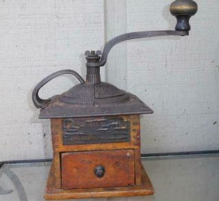 Antique Primitive Hand Crank Coffee Grinder Imperial Mill 705 Arcade Mfg Co