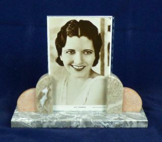 ART DECO,  FRENCH MARBLE PHOTO FRAME,  Vintage c.  1930 ' s - Pink & Grey Marble 2