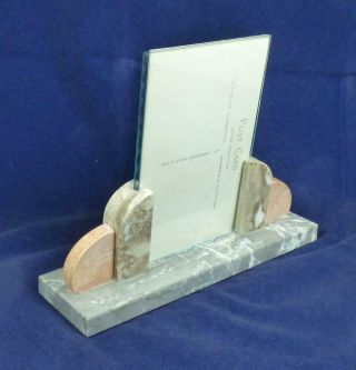 ART DECO,  FRENCH MARBLE PHOTO FRAME,  Vintage c.  1930 ' s - Pink & Grey Marble 3