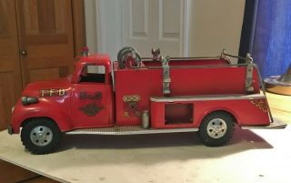 Vintage 1957 Tonka Suburban Fire Truck No.  5 Pressed Steel U.  S.  A,  Beauty 4