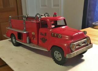 Vintage 1957 Tonka Suburban Fire Truck No.  5 Pressed Steel U.  S.  A,  Beauty 6