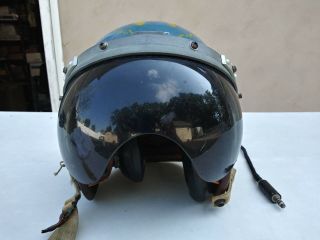 Us Air Force P - 1b / P - 3 Flight Helmet Size Small W/ Artwork Mfg Selby Shoe Co
