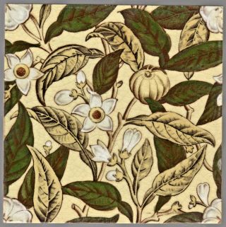 Sherwin & Cotton C1879 - Arts & Crafts Floral - Antique Victorian Tile