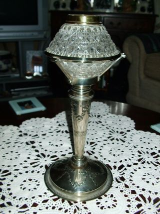 Rare Hukin &heath Silver Plated Oil Lamp Base,  Attic Find