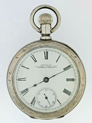 Vintage American Waltham Watch Co.  Coin Silver Pocket Watch - Running Well