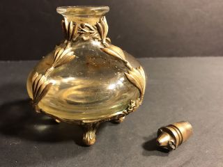 An Antique Perfume Bottle With Bronze Ormolu / Circa 1900
