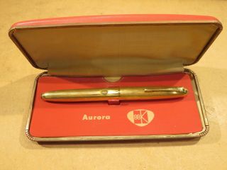Penna Aurora 88 Stilografica 1928422,  Custodia Originale Laminata Placcata Oro