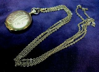 X - Fine,  1892 Waltham 11j 0s 14k Gold Fill Necklace Pendant Hunter Watch & Chain