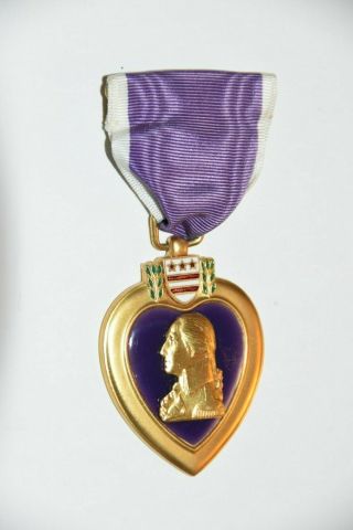 Wwii Purple Heart For Military Merit Medal Ribbon Lapel Pin For Jack L Cohen