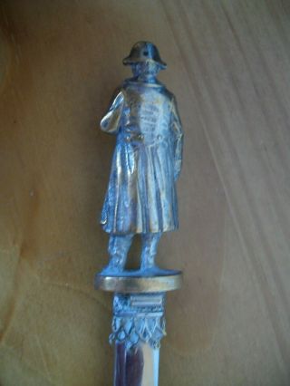19thC French desktop letter opener with gilt metal finial of Napoleon 5