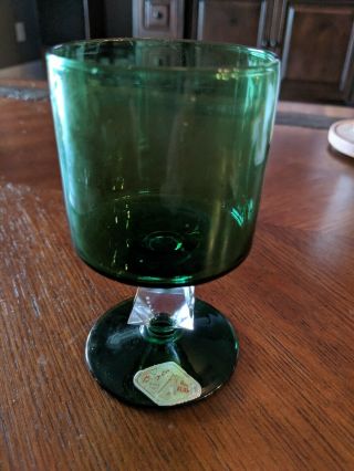 Vintage Single Bryce Aquarius Green Glass Sherry Juice Sherbert Cognac