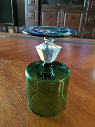 Vintage Single Bryce Aquarius Green Glass Sherry Juice Sherbert Cognac 2