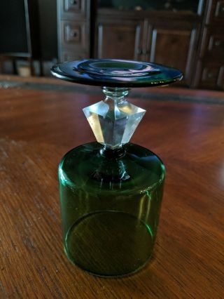 Vintage Single Bryce Aquarius Green Glass Sherry Juice Sherbert Cognac 4