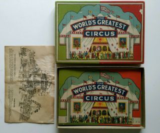 Vintage 1929 The World ' s Greatest Circus Paper Toy Cut Outs Paper Dolls Uncut 2