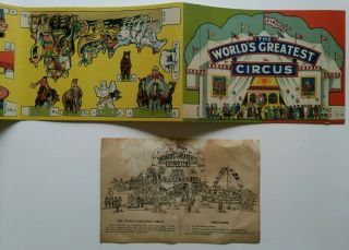 Vintage 1929 The World ' s Greatest Circus Paper Toy Cut Outs Paper Dolls Uncut 3