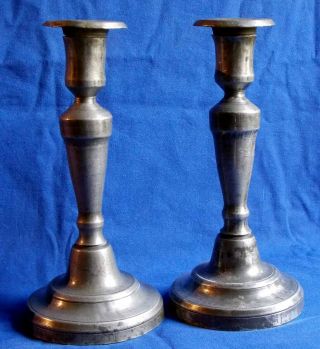 18th Century French Empire Period Pewter Candlesticks Circa 1795