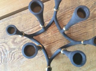 Dansk Designs Jens Quistgaard IHQ Denmark Iron & Brass Candle Holder 4