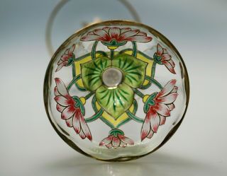 Myers Neff Theresienthal Bohemian Art Glass Hand Painted Floral Liquor Stem - A 2