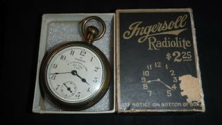 Rare Antique ✔champion✔ Pocket Watch By ✔r.  H.  Ingersoll & Bro.  ✔ W/radiolite Box