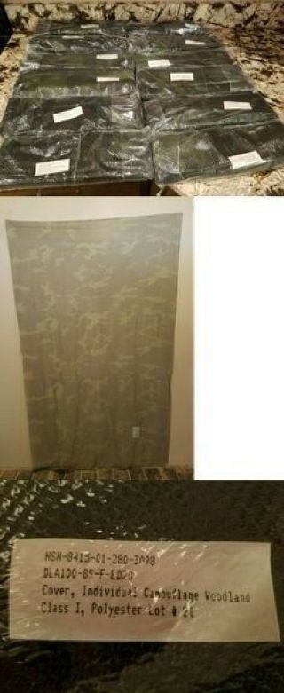 (4) Usgi 5x8 Ft Camo Net - Military Camouflage Mesh Netting - Woodland Camo