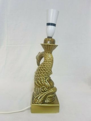 Vintage Dolphin / Gurgle Type Fish Ceramic Lamp Retailed By Casa Pupo London