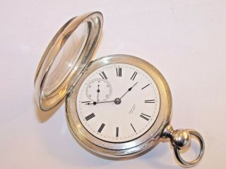 1883 Waltham 18s 11 Jewel P.  S.  Bartlett Key Wind A.  M Coin Silver Pocket Watch