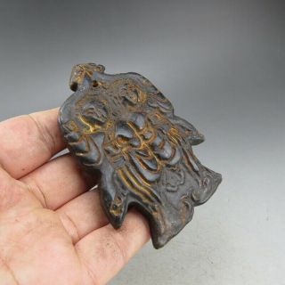 Chinese jade,  Hongshan culture,  Black magnet,  jade,  dancers,  pendant K005 3