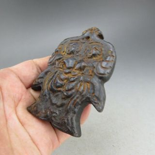 Chinese jade,  Hongshan culture,  Black magnet,  jade,  dancers,  pendant K005 4