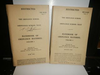 Os 9 - 63,  Vol.  1,  Vol 2 Handbook Of Ordnance Materiel : 1944