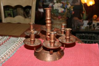 Vintage Arts & Crafts Movement Copper Candlestick Holder - Holds 7 Candles 3