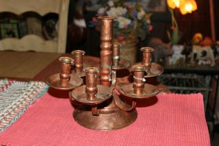 Vintage Arts & Crafts Movement Copper Candlestick Holder - Holds 7 Candles 4