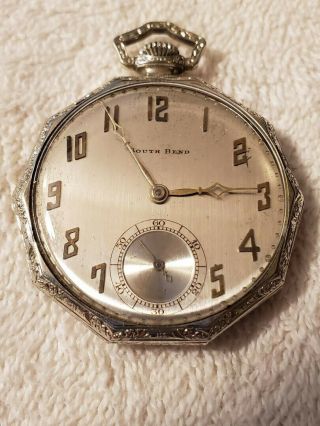 Antique Vintage South Bend 10 Sided 19 Jewels Open Face 429 Pocket Watch -