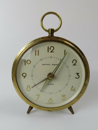 Endura Bayard Made In France Mid Century Sleek Alarm Wind Up Clock